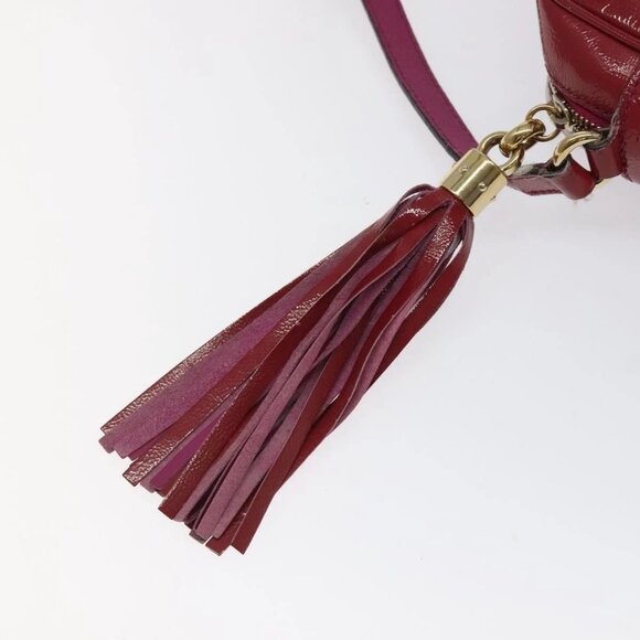 GUCCI Soho Interlocking Shoulder Bag Enamel Red Gold 308364 Auth 123849 - Picture 12 of 16